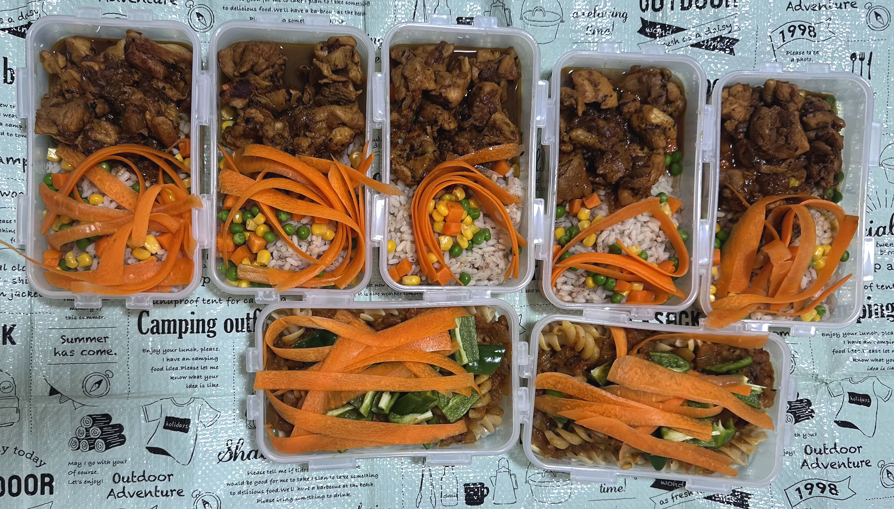 Chicken Curry, Veggies & Rice Meal Prep